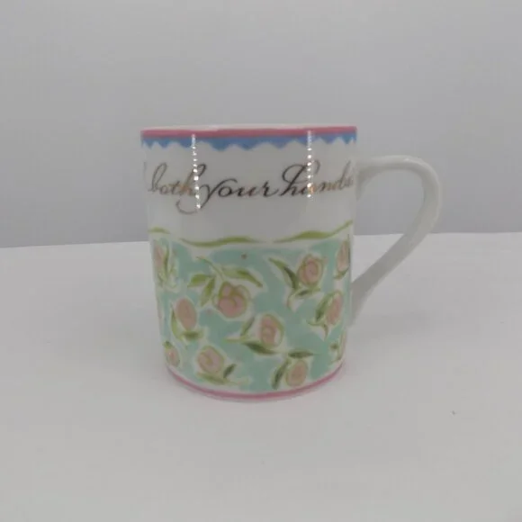 Andrea By Sadek Flora Bella Brenda Walton Coffee Mug Hold True Friend Both Hands - Picture 1 of 6